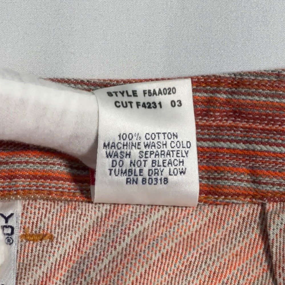 Lucky Brand Skirt Womens 10 Orange Striped A-Line Cotton Chevron Boho Retro 90s - Picture 4 of 8